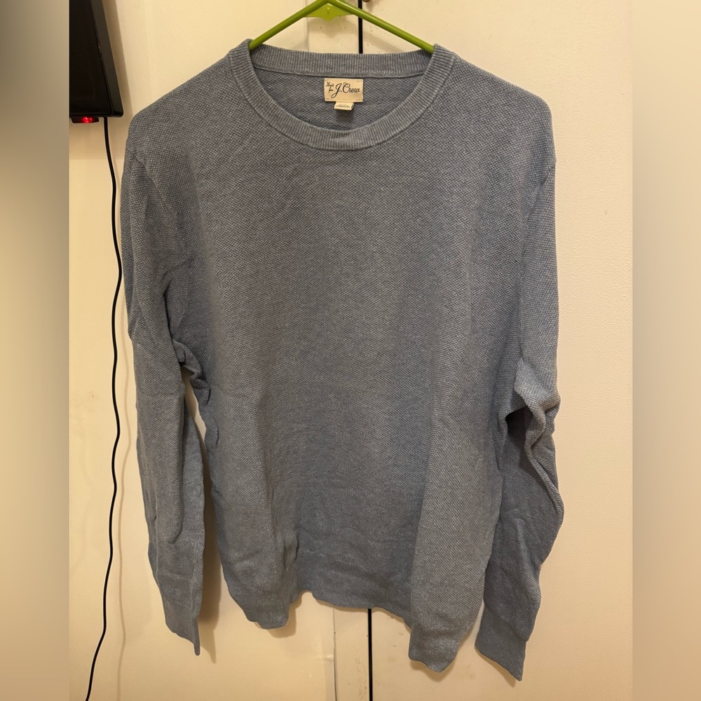 J. Crew Mens Blue Cotton Sweater